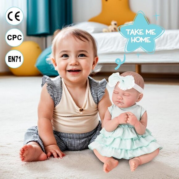 20 '' Sleeping Realistic Newborn Baby Girl with Doll Accessories for Girls 3+ - Picture 2 of 7